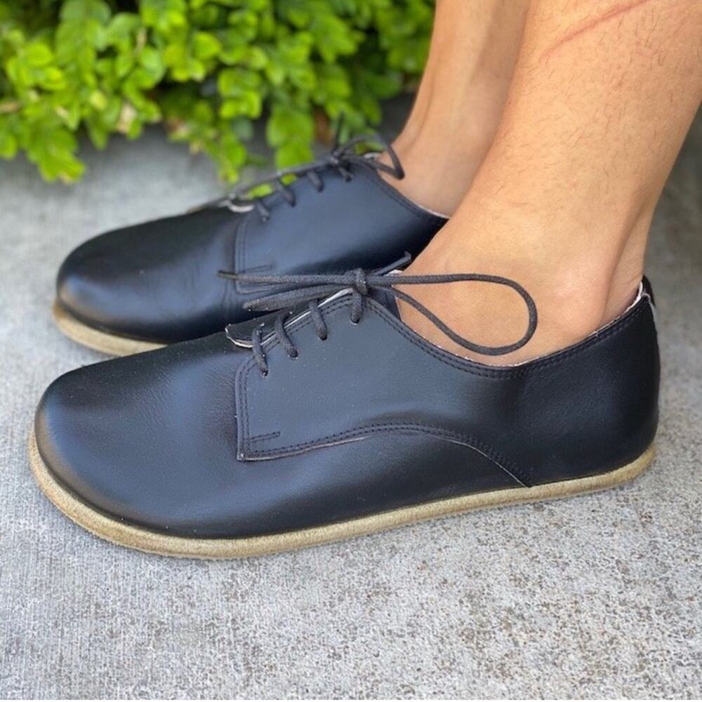 Aintap Barefoot Leather Oxfords 40 Navy Blue Womens Shoes Zero Drop Comfort - Picture 7 of 7